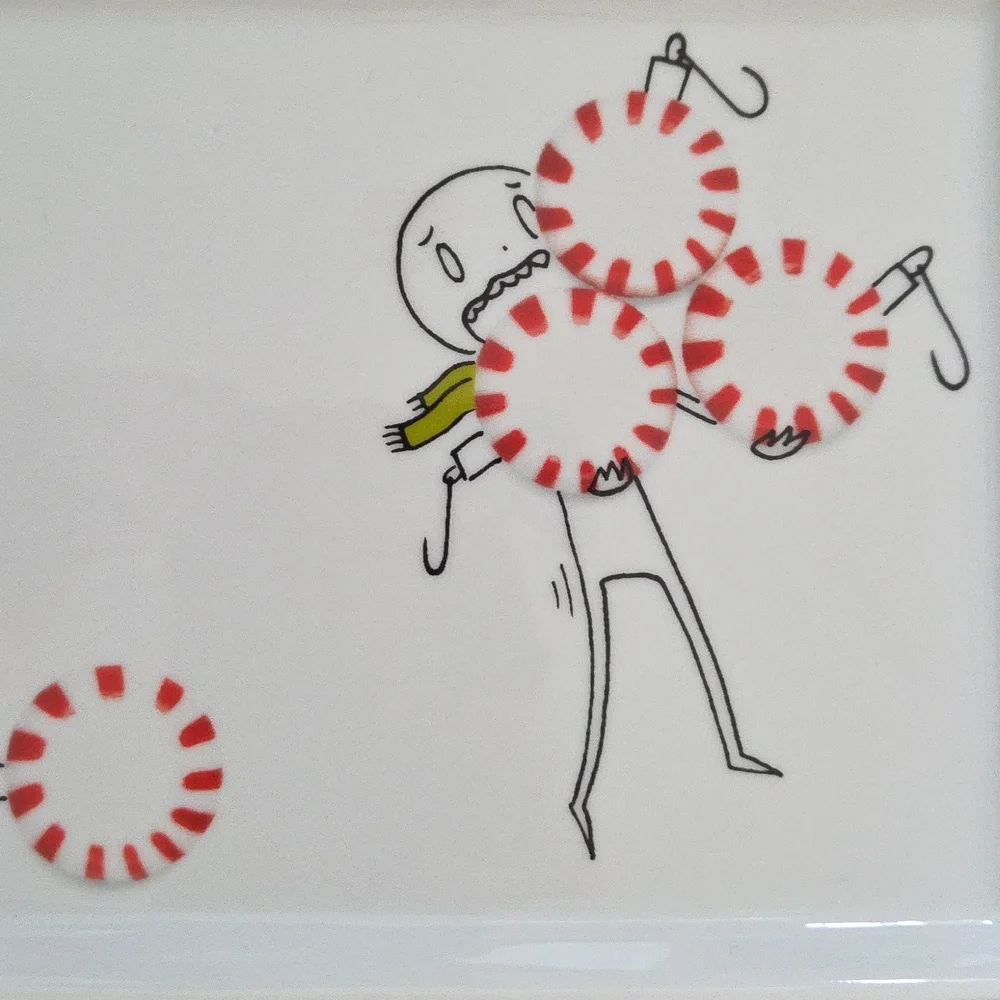 CRATE & BARREL CB2 OLIVER RECTANGLE APPETIZER PLATE CANDY ORNAMENTS 2012